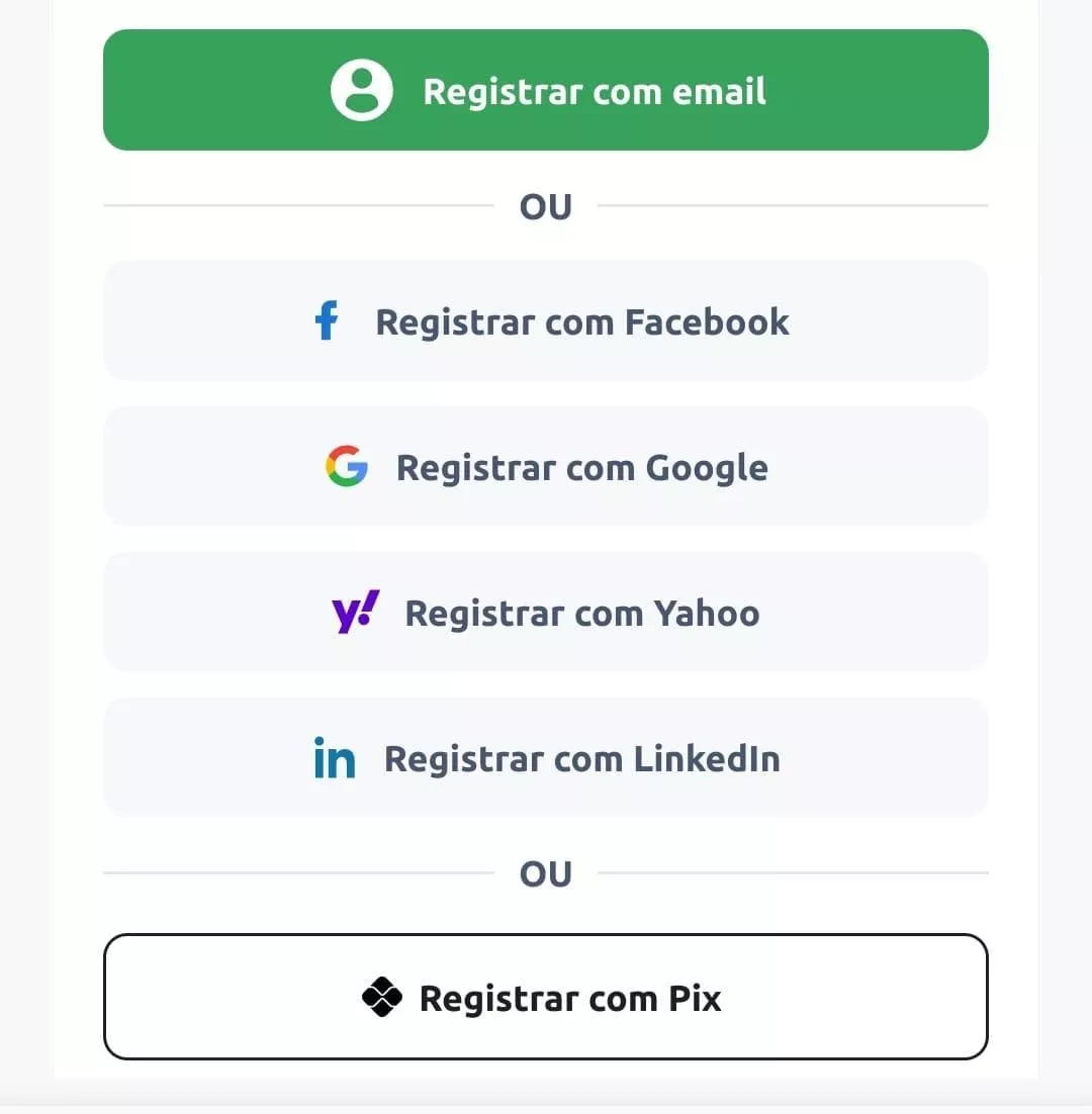 Registro no cassino via mídia social