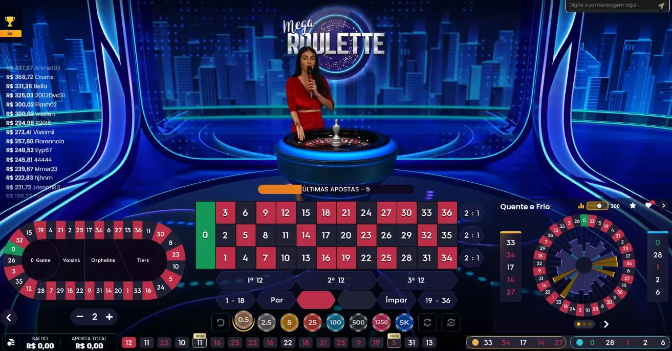 Roleta de casino ao vivo